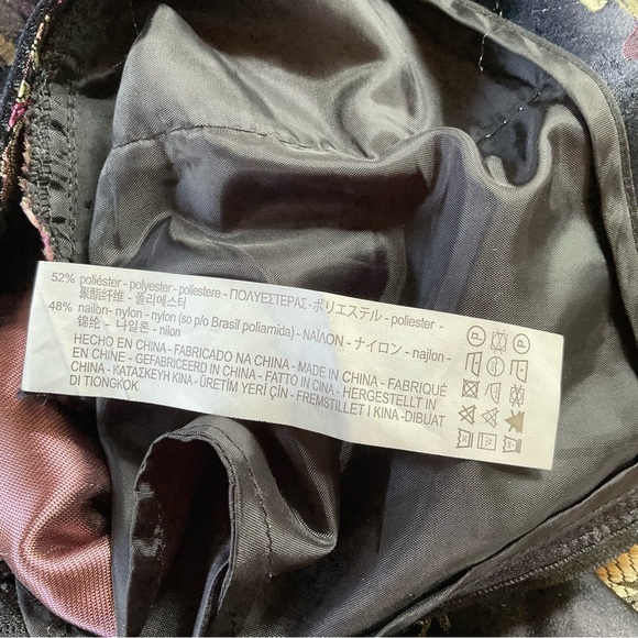 Zara Pants Silk Kimono Asian Floral Black Pink Size S Ankle Trousers - Picture 10 of 15